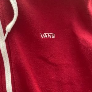 Red hooded full zip hoddie